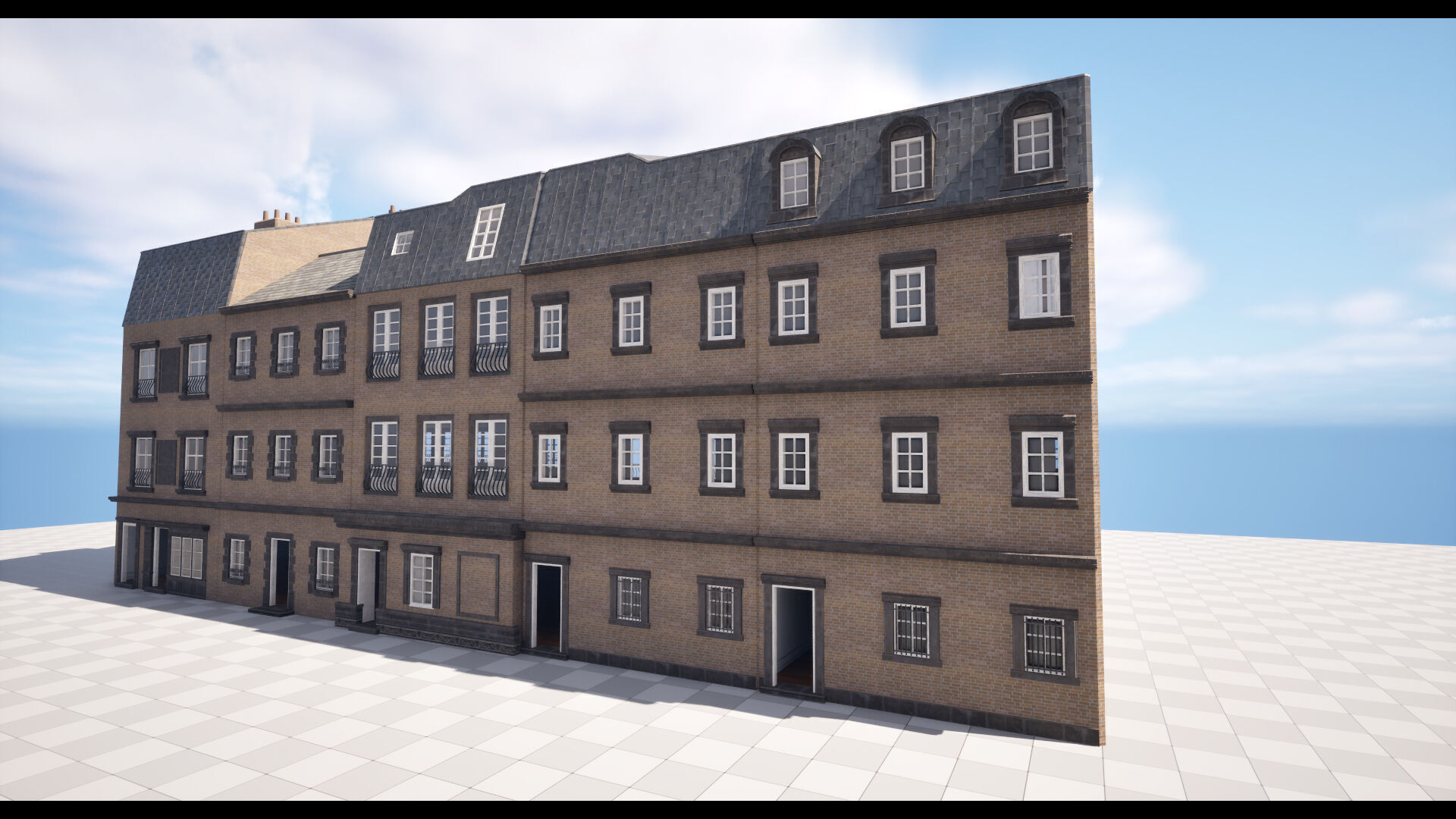 Modular Victorian Walls - Houses Low-poly 3D model_9