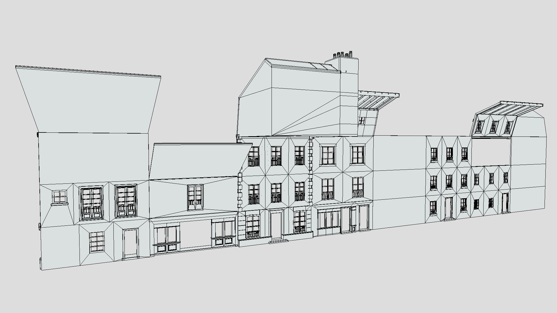 Modular Victorian Walls - Houses Low-poly 3D model_12