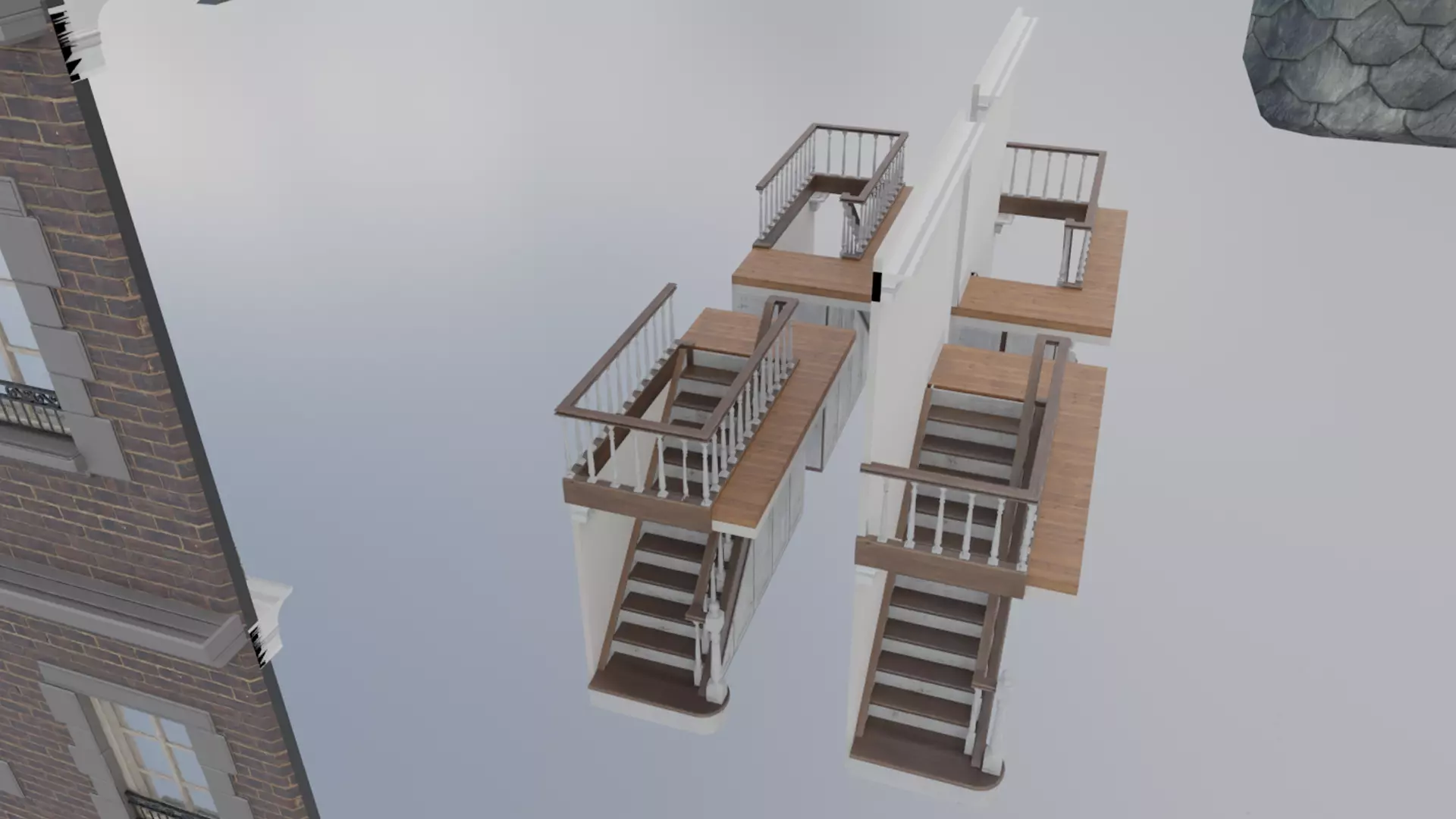 Modular Victorian Walls - Houses Low-poly 3D model_3