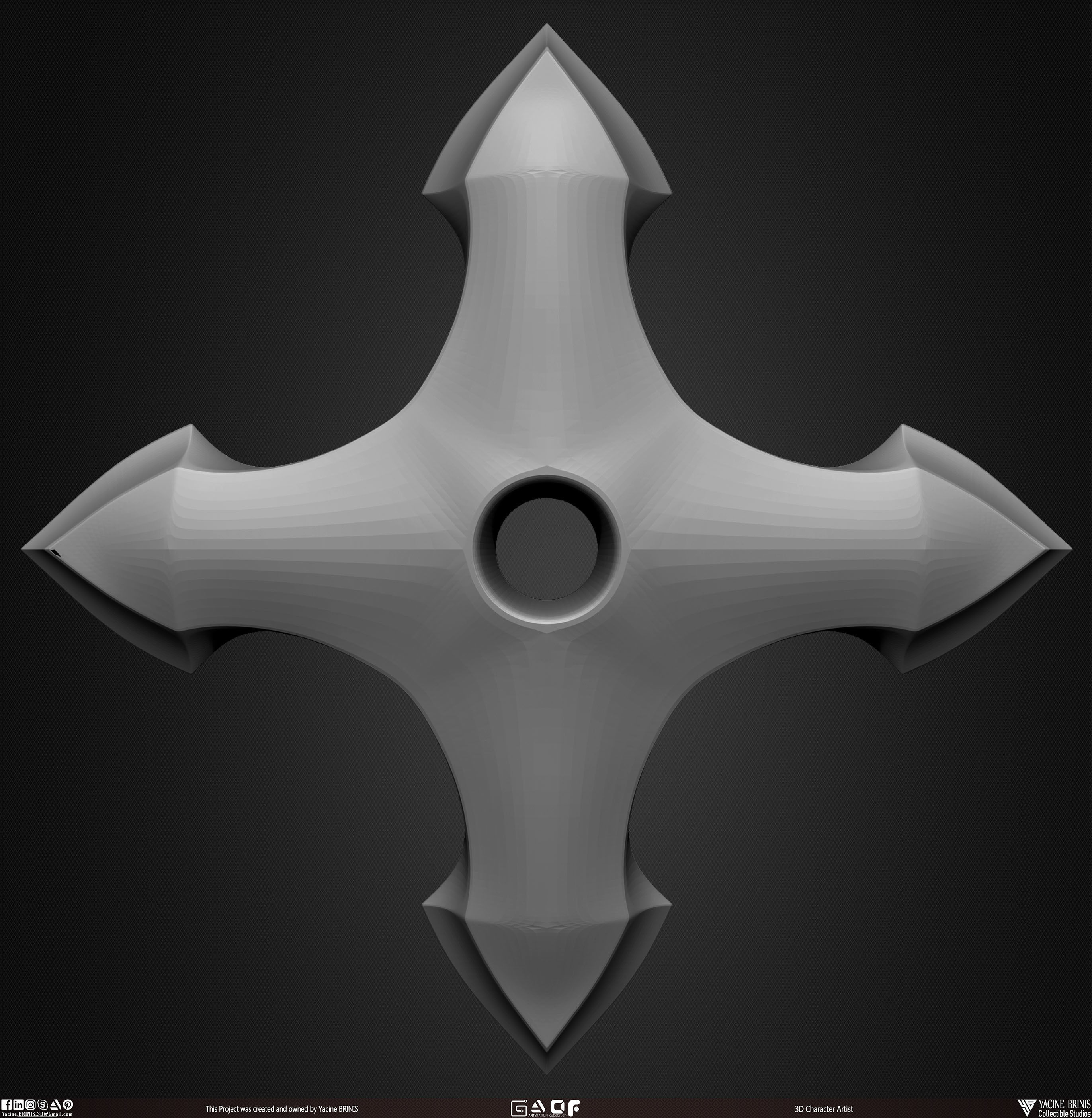 10 Shuriken Throwing Weapons Pack 01 Low-poly 3D model_22