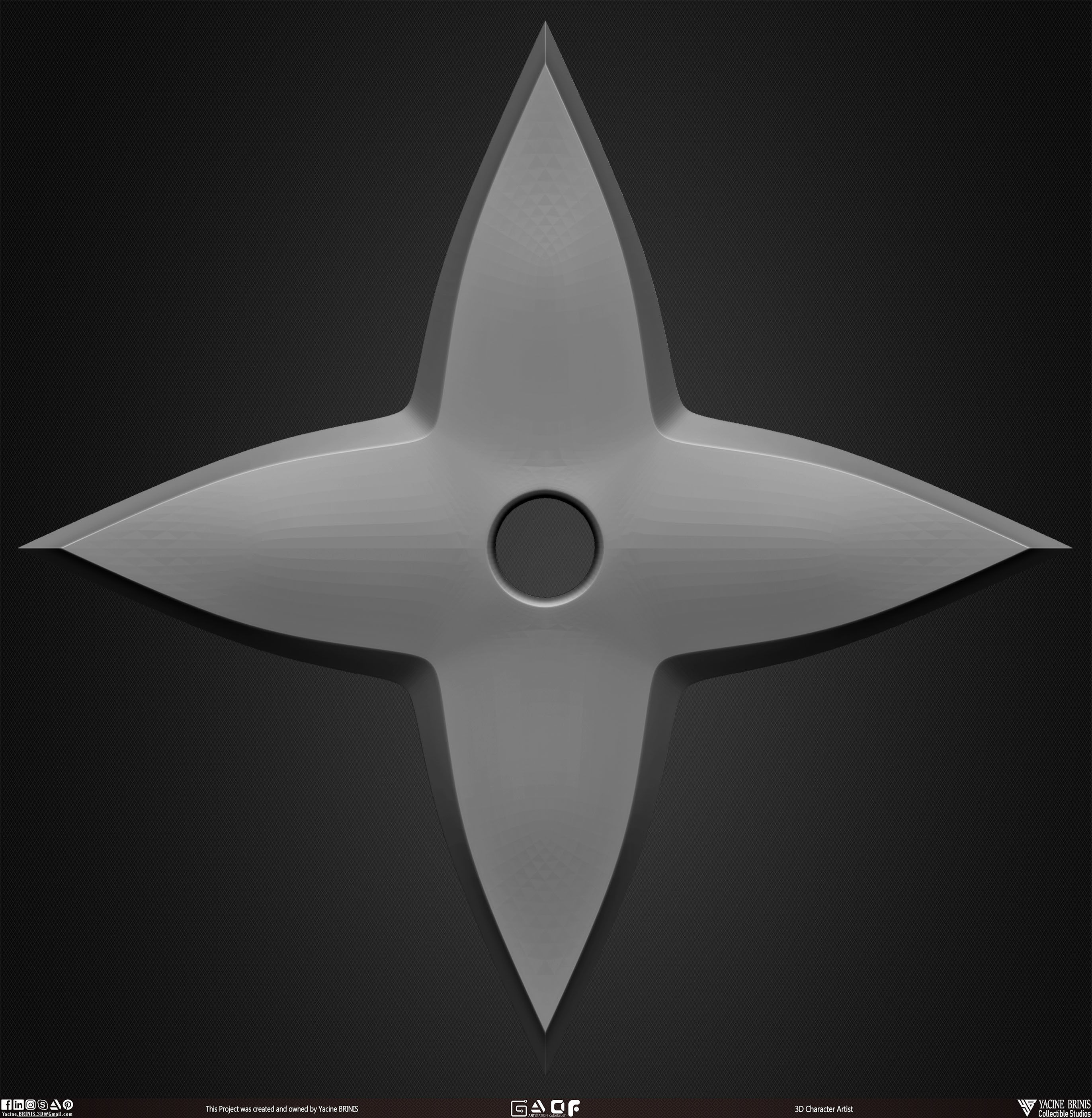 10 Shuriken Throwing Weapons Pack 01 Low-poly 3D model_20