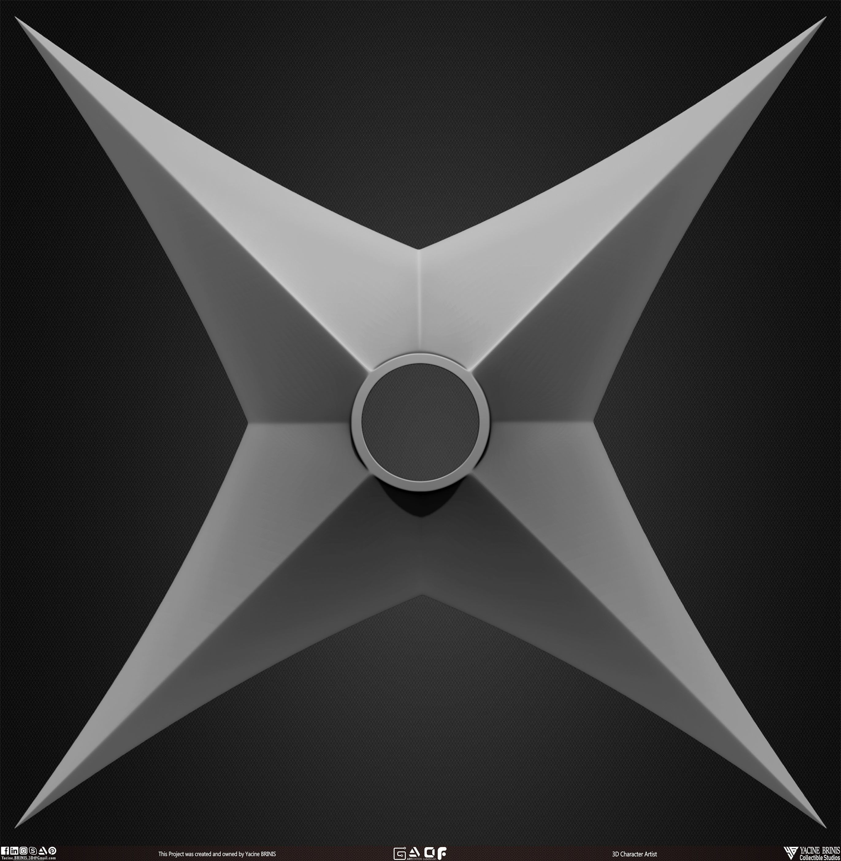 10 Shuriken Throwing Weapons Pack 01 Low-poly 3D model_26