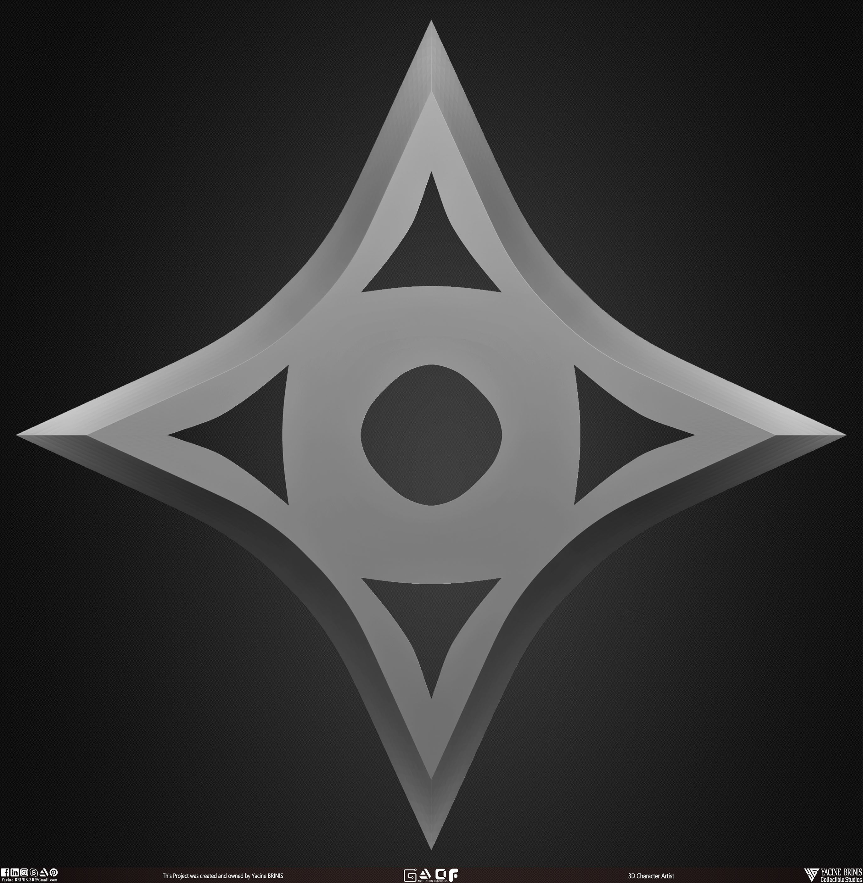 10 Shuriken Throwing Weapons Pack 01 Low-poly 3D model_25