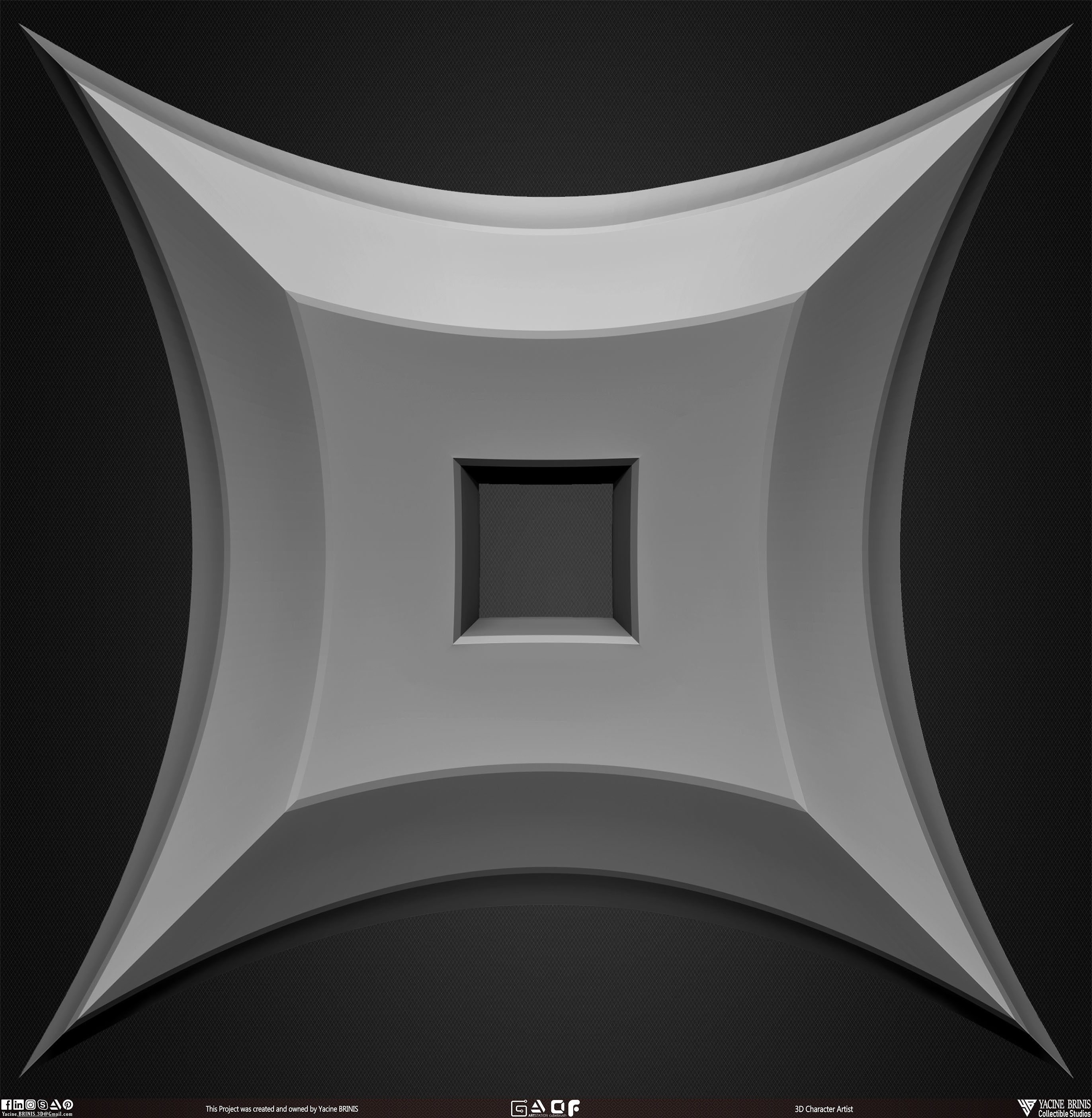 10 Shuriken Throwing Weapons Pack 01 Low-poly 3D model_21