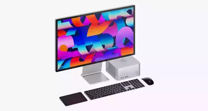Apple Studio Display and Mac studio full set 3D model