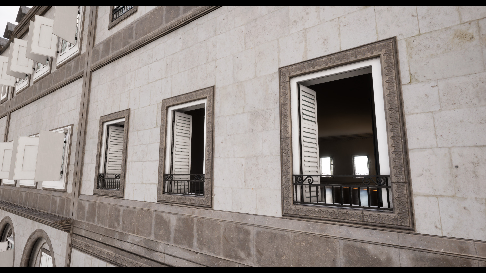 Modular Georgian Walls - Houses Low-poly 3D model_6