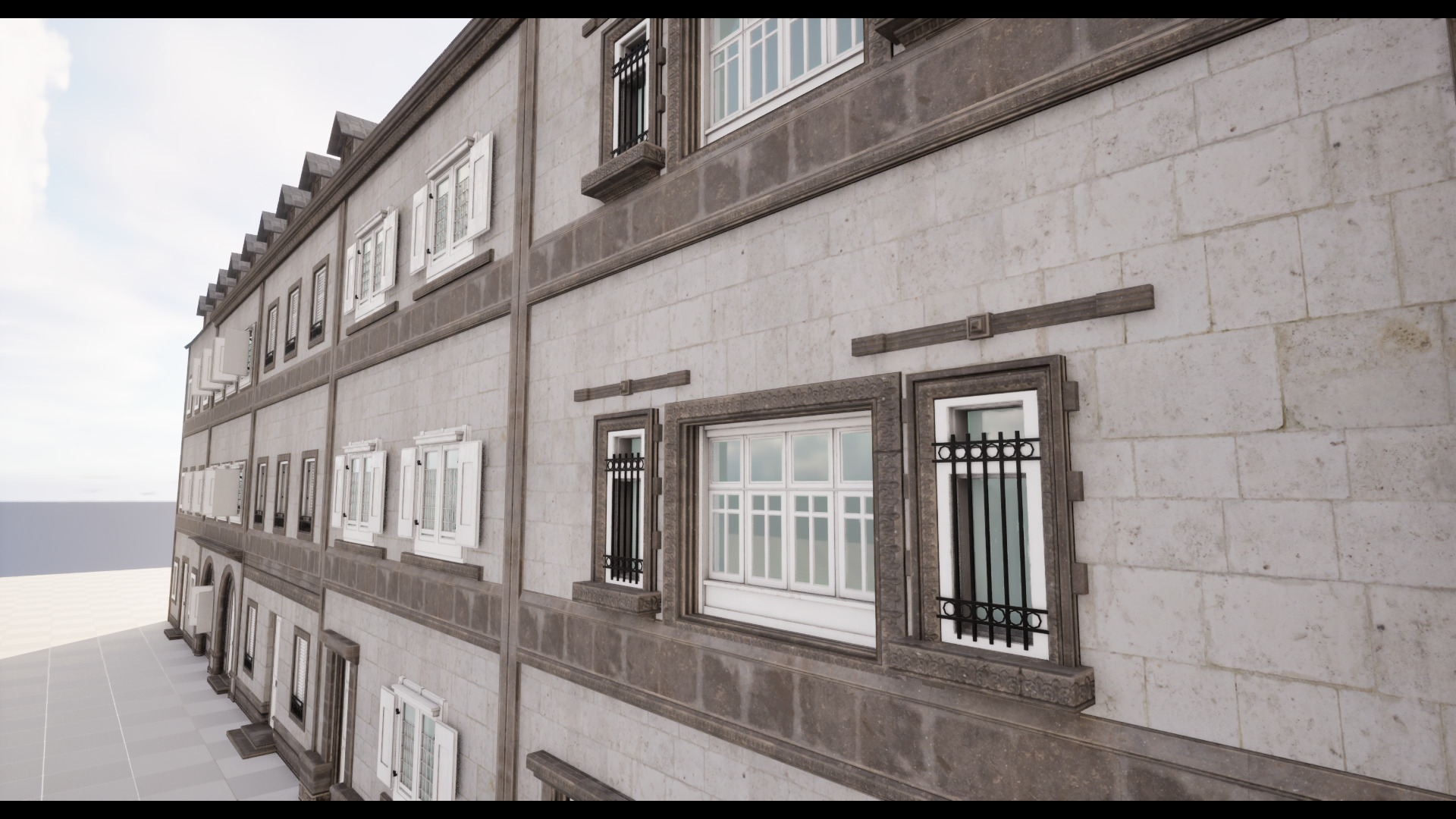 Modular Georgian Walls - Houses Low-poly 3D model_7
