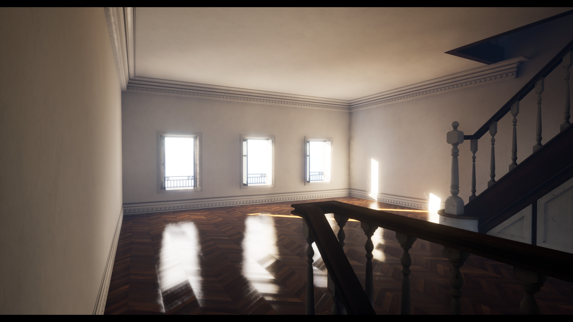 Modular Georgian Walls - Houses Low-poly 3D model_9