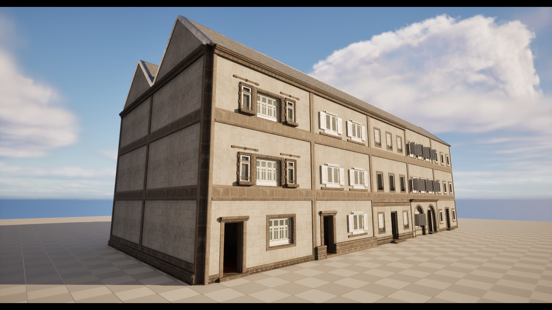 Modular Georgian Walls - Houses Low-poly 3D model_12