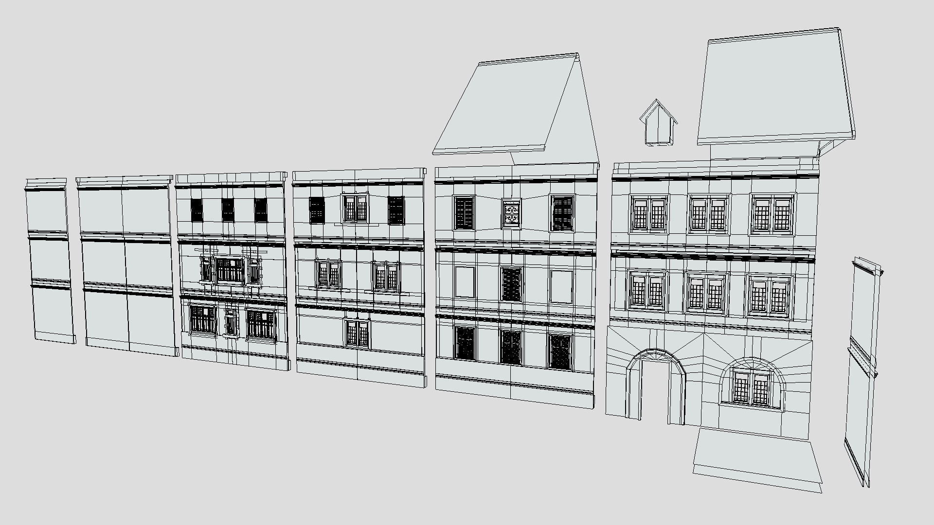 Modular Georgian Walls - Houses Low-poly 3D model_14