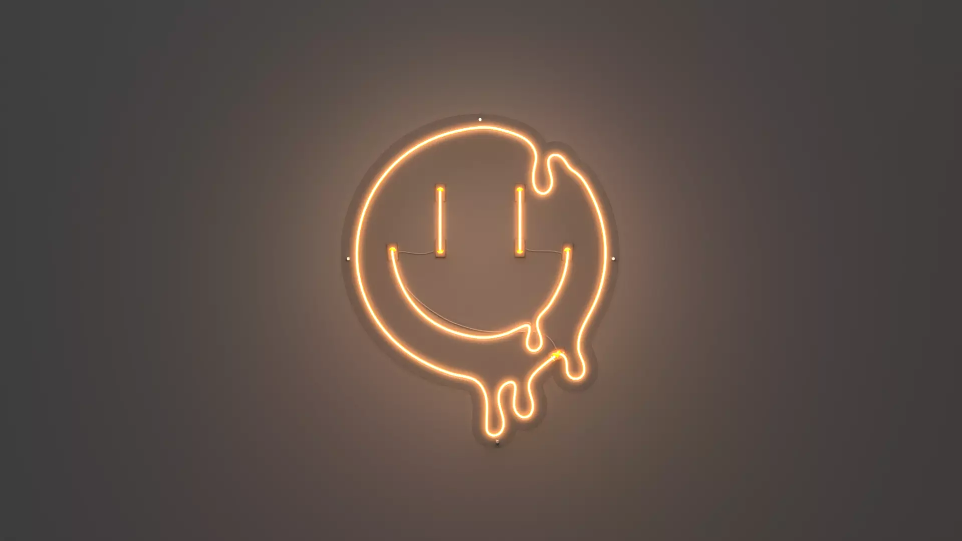 Melting Smiley Face - Neon Sign 3D model_0