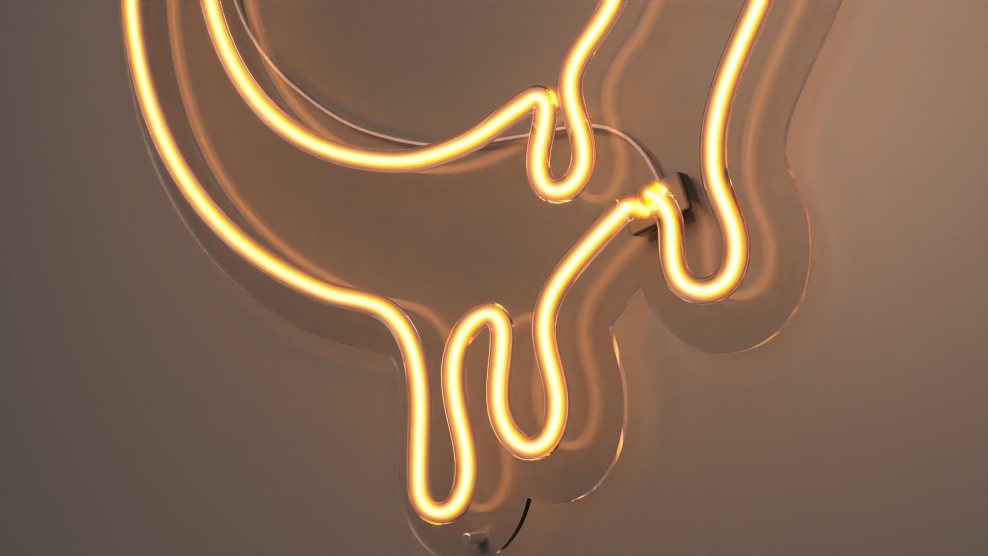 Melting Smiley Face - Neon Sign 3D model_2