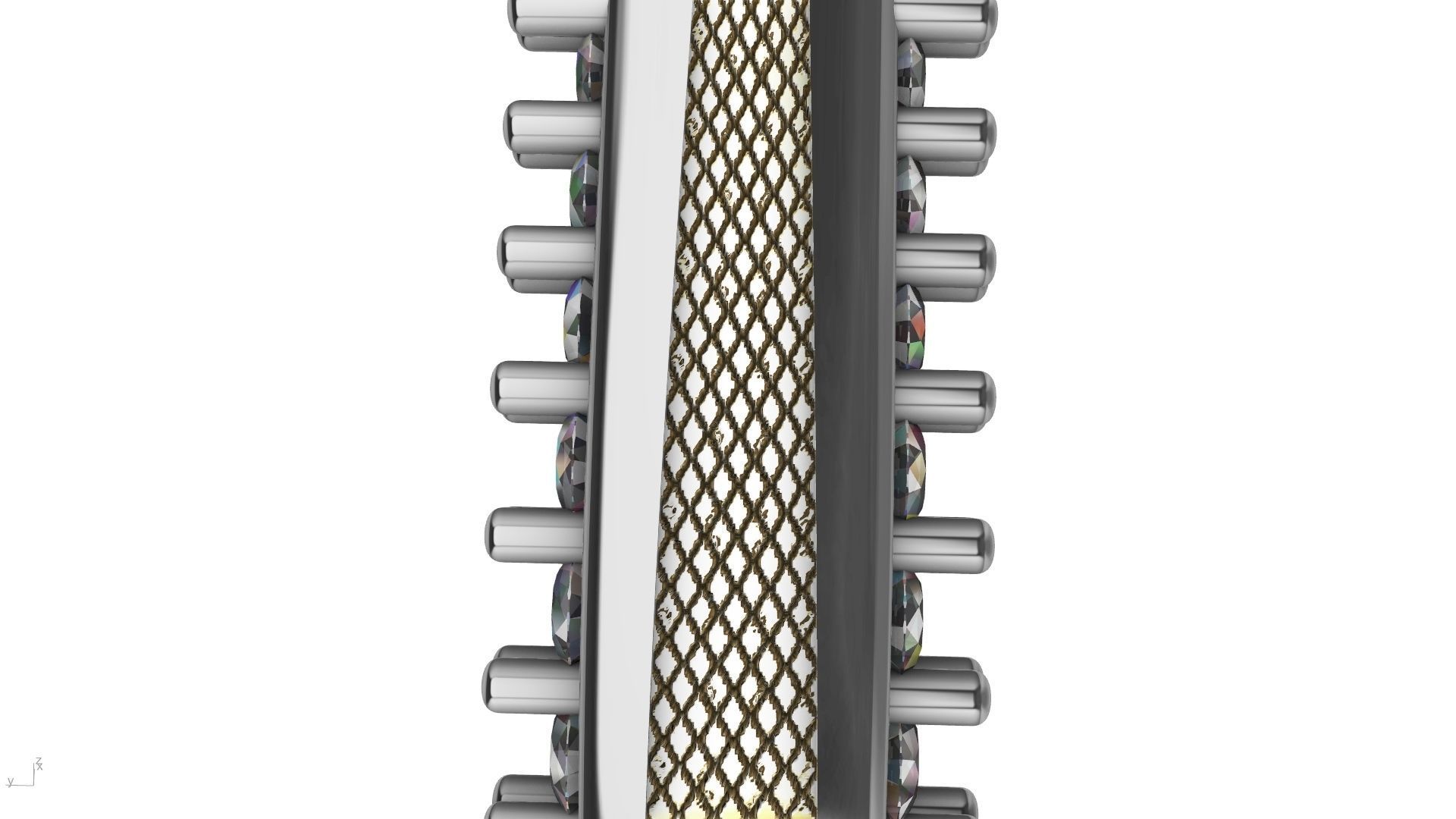 princess cut  diamondshank textured engagement ring stl verified 3D print model_7