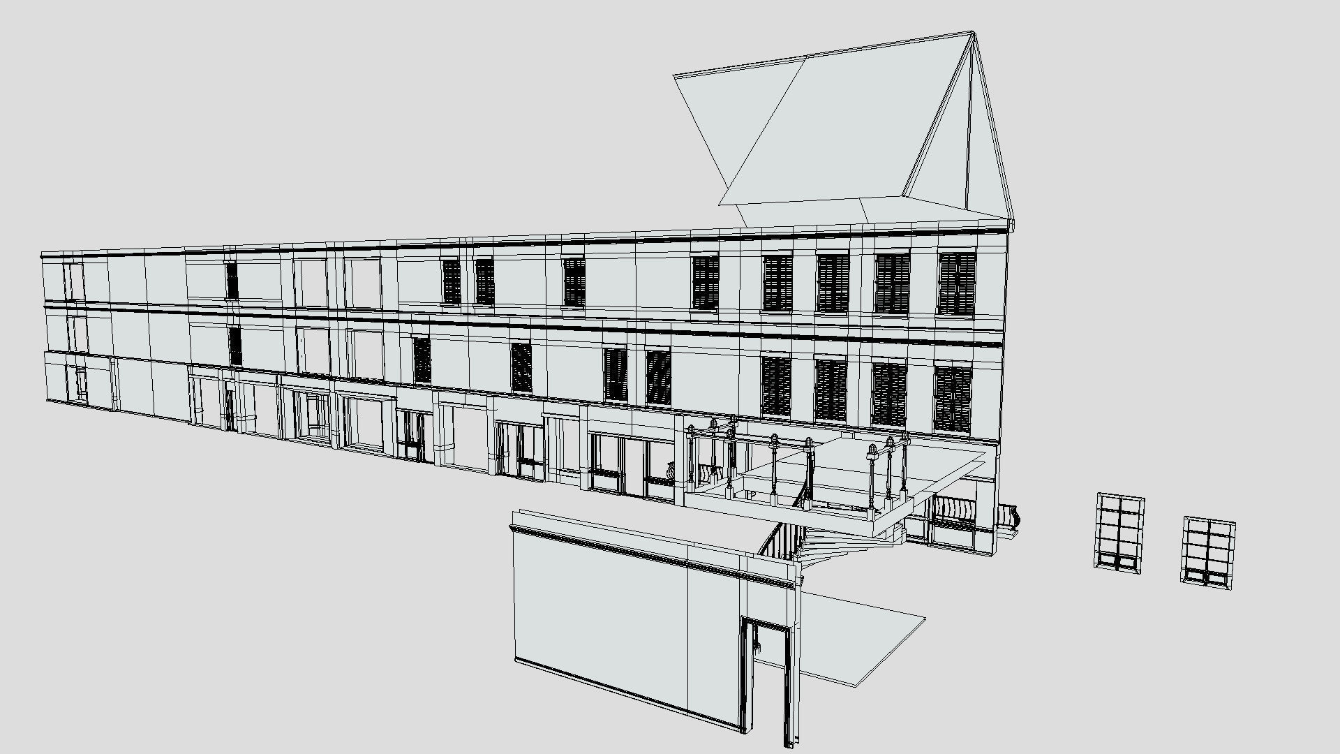 Modular Georgian Walls - Houses Low-poly 3D model_5