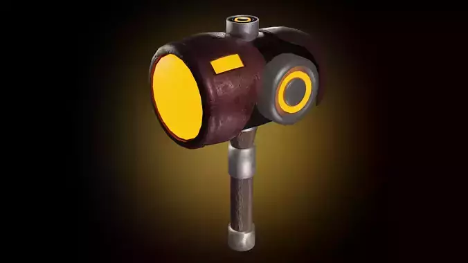 Blacksmiths sledgehammer in sci-fi and cartoon style