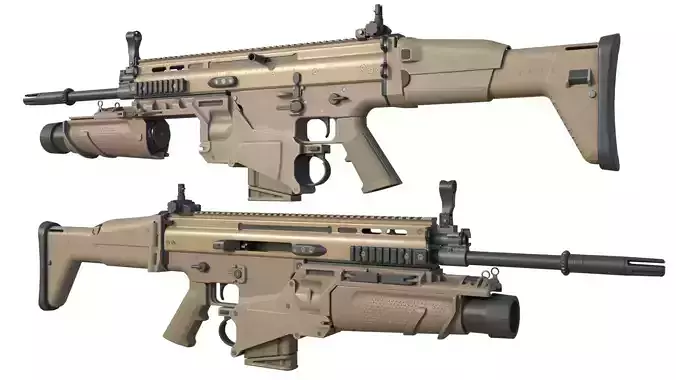 Fn Scar H mk17  Low-poly 3D model