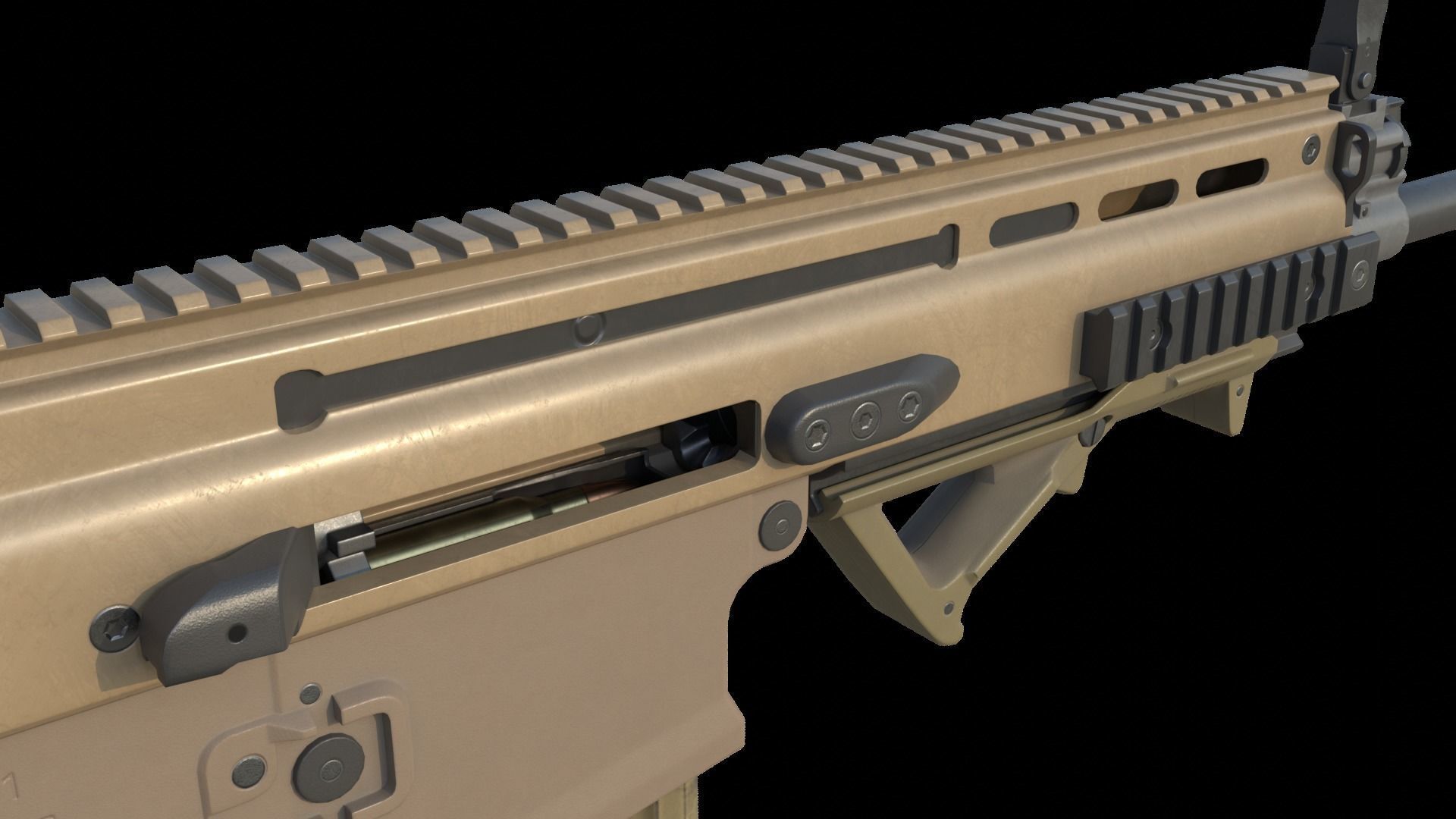 Fn Scar H mk17 Low-poly 3D model_3