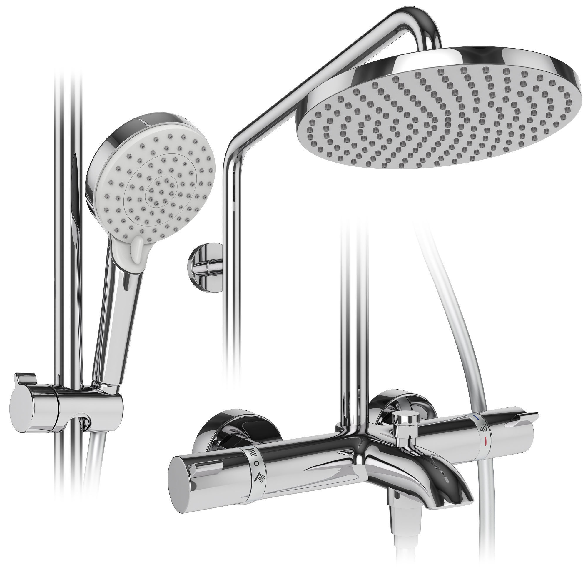 Shower systems Hansgrohe set 154 3D model_3