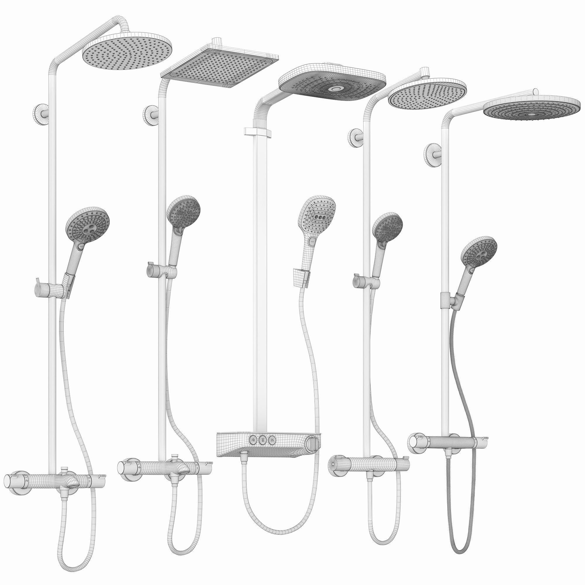 Shower systems Hansgrohe set 154 3D model_25
