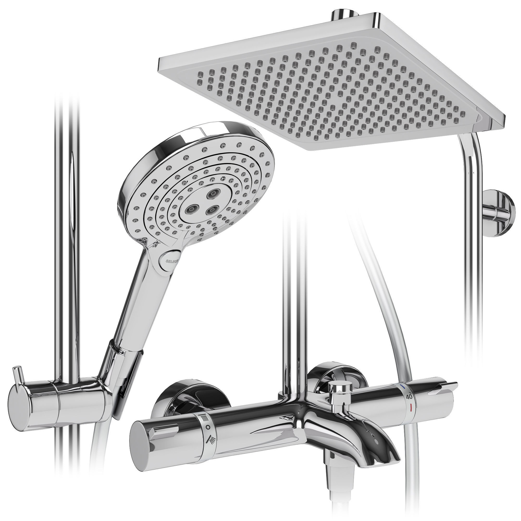 Shower systems Hansgrohe set 154 3D model_2
