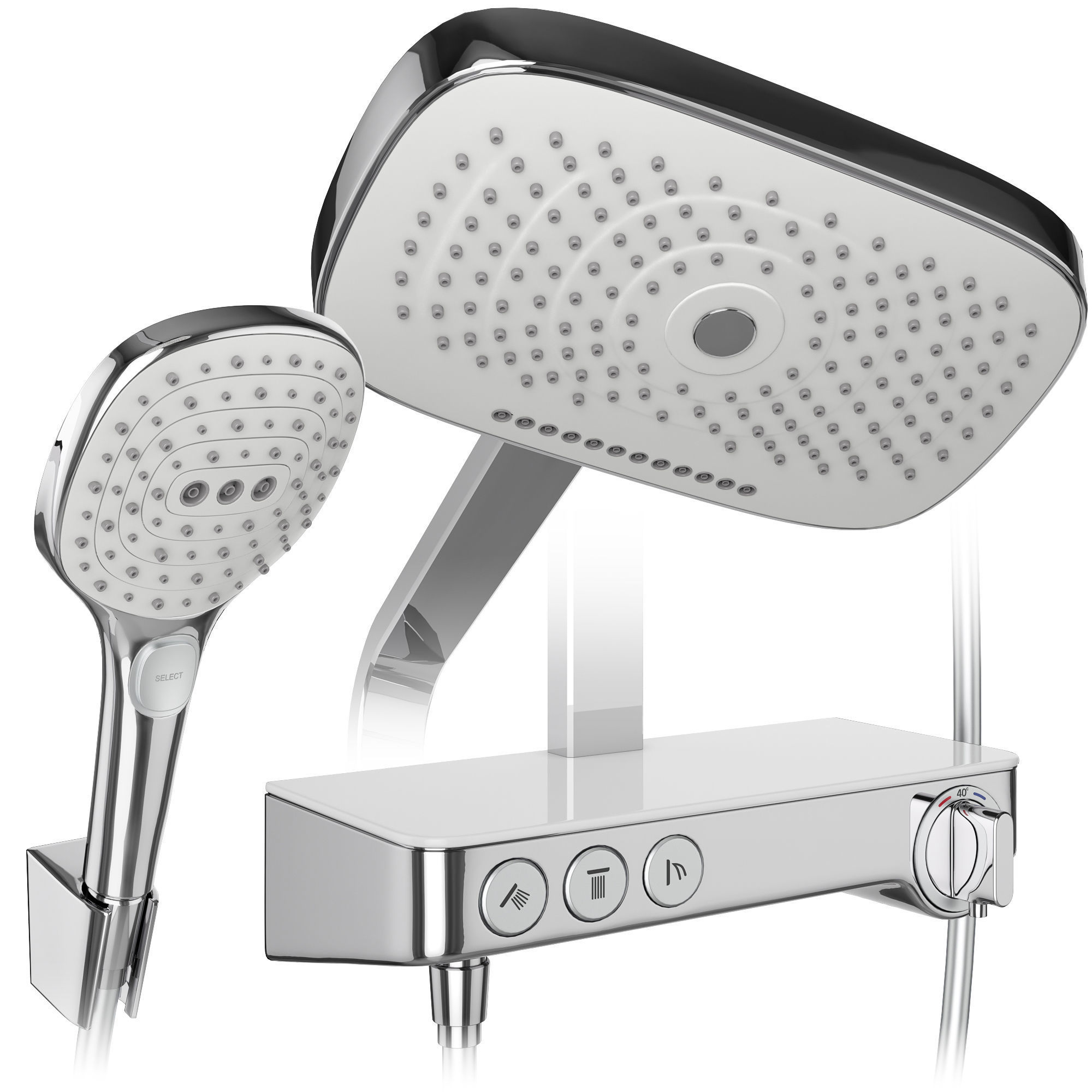 Shower systems Hansgrohe set 154 3D model_4