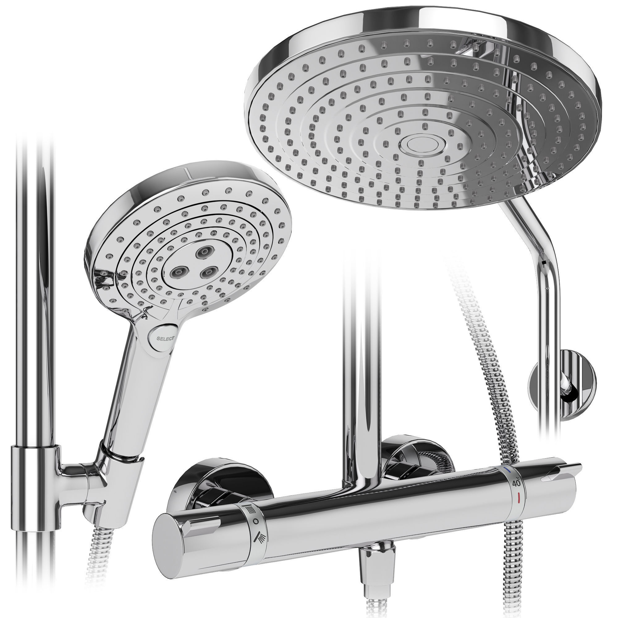 Shower systems Hansgrohe set 154 3D model_6