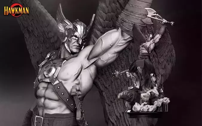 B3DSERK June Term Hawkman Sculpture 3D print model 