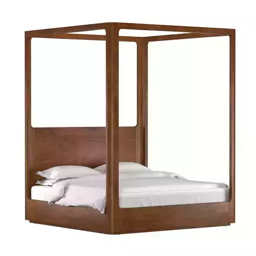 OSLO PANEL PLATFORM CANOPY BED Caramel