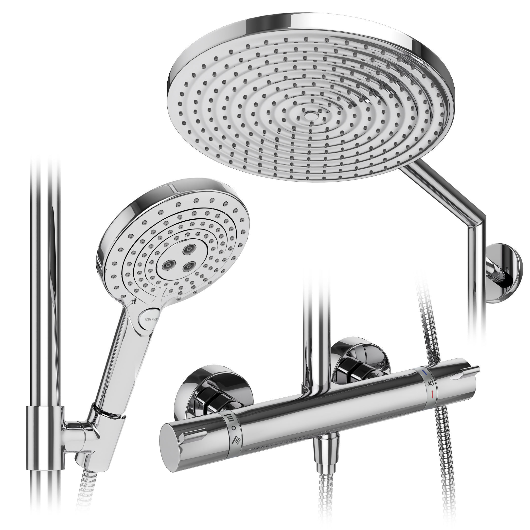 Shower systems Hansgrohe set 155 3D model_4