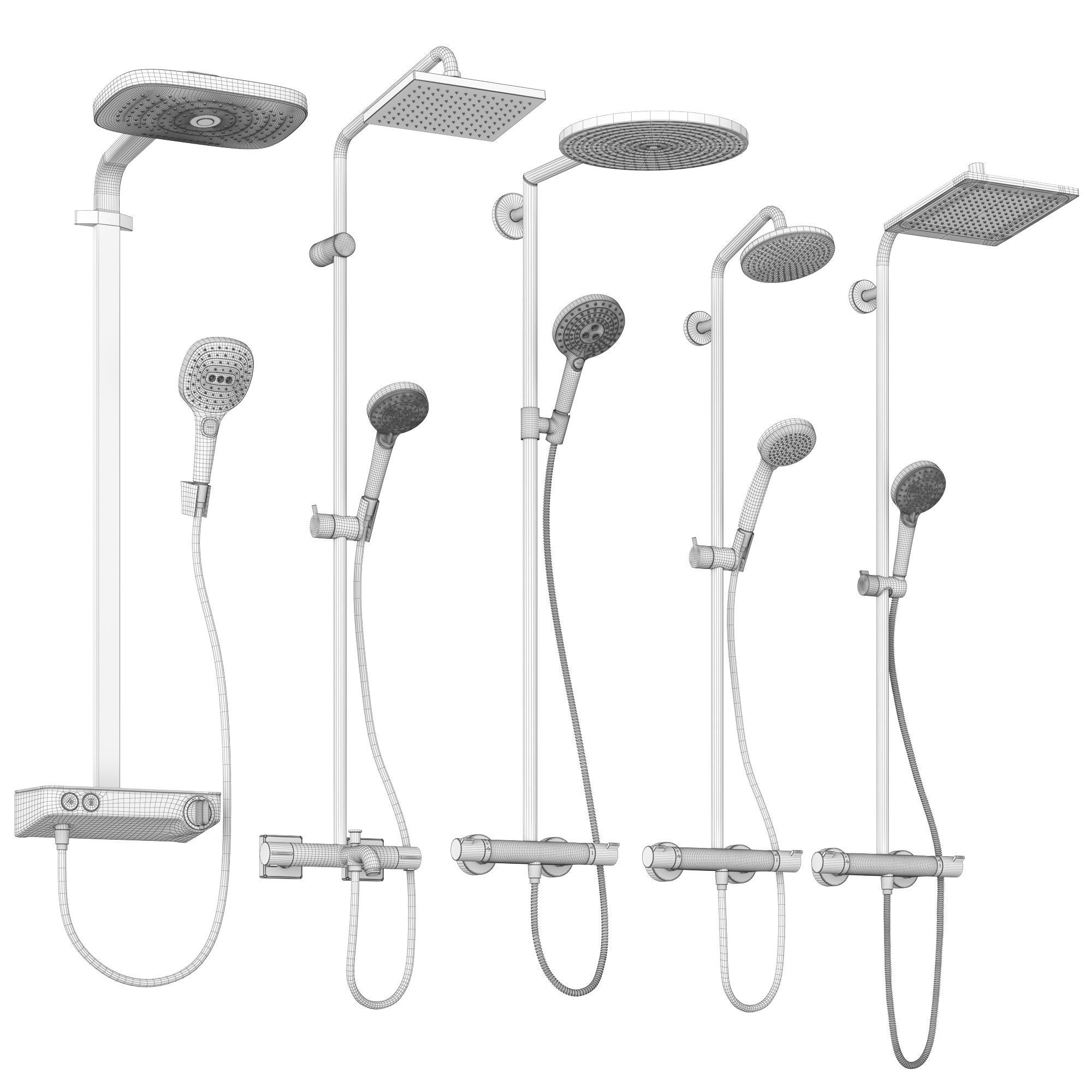 Shower systems Hansgrohe set 155 3D model_25