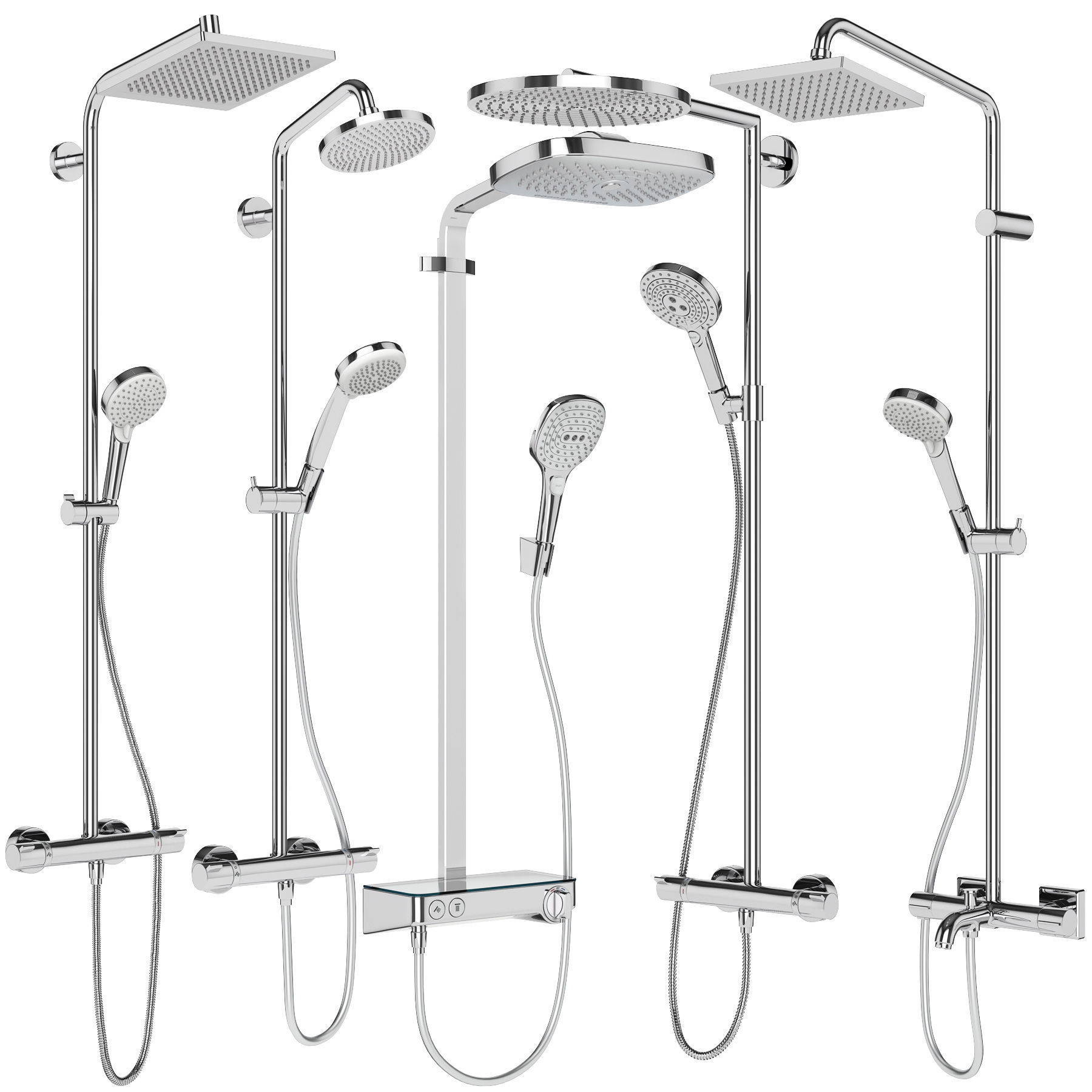 Shower systems Hansgrohe set 155 3D model_1