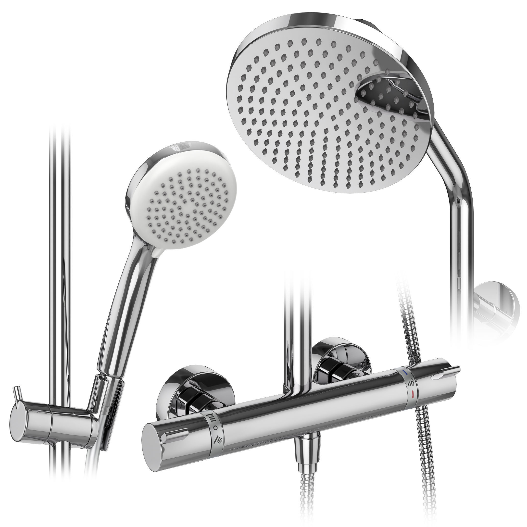 Shower systems Hansgrohe set 155 3D model_5