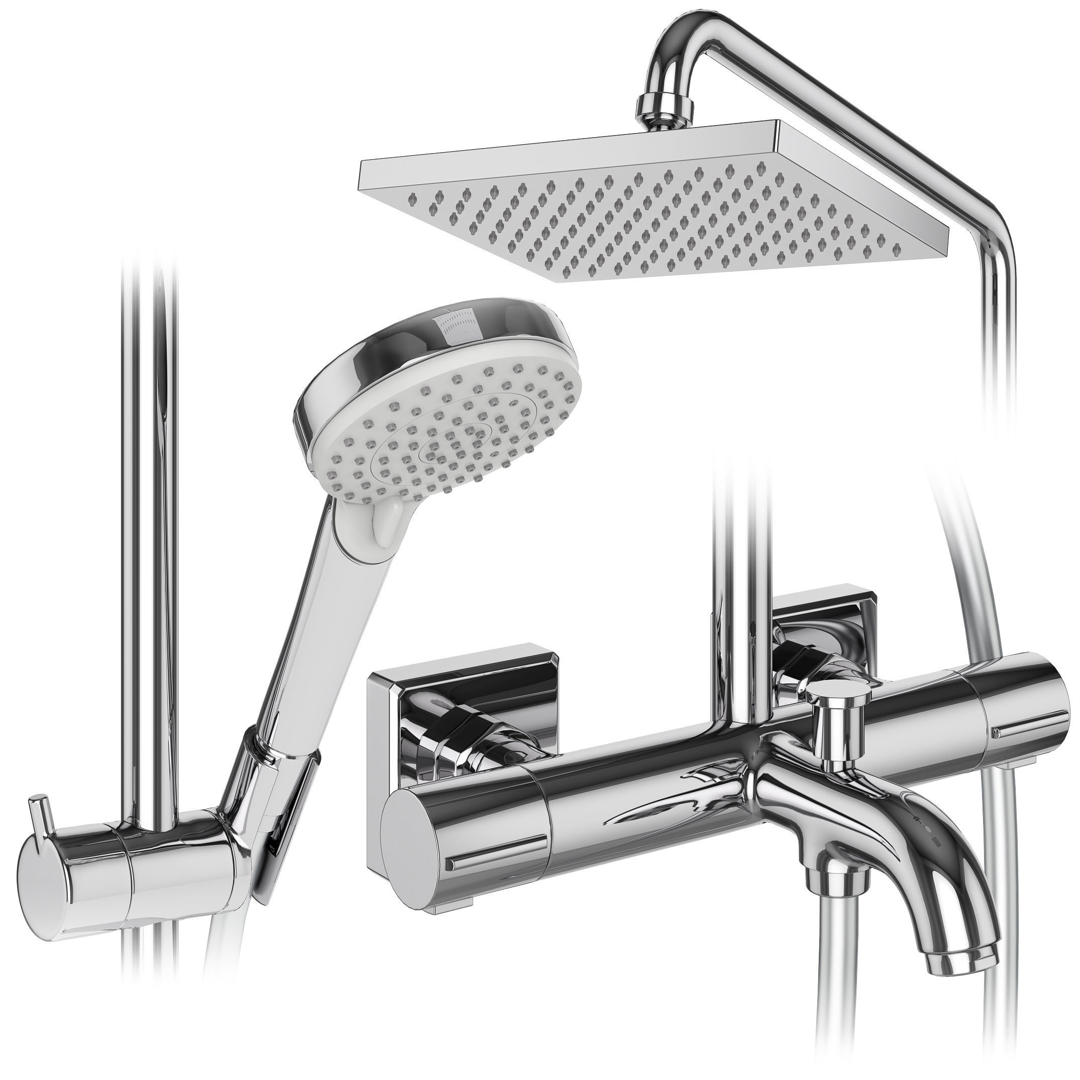 Shower systems Hansgrohe set 155 3D model_2