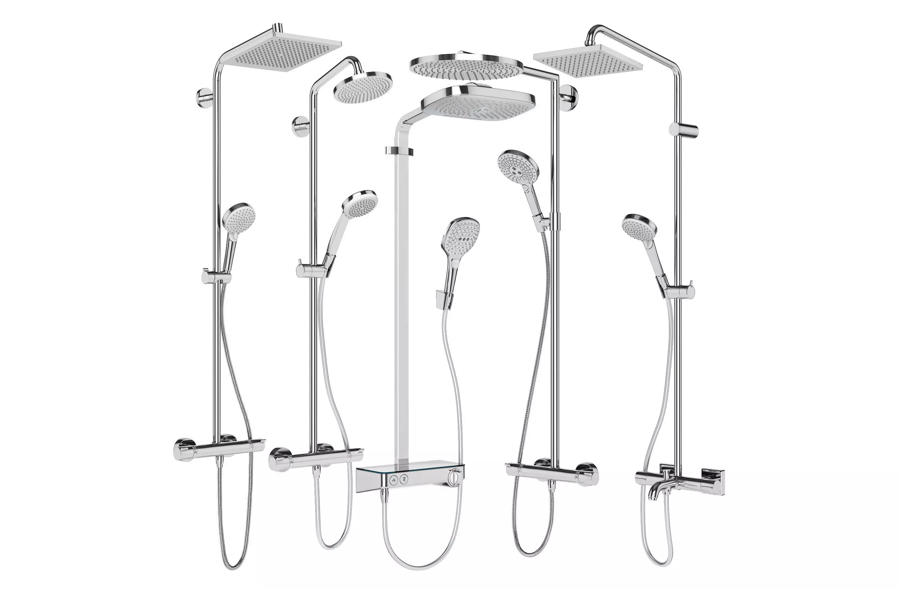 Shower systems Hansgrohe set 155 3D model_0