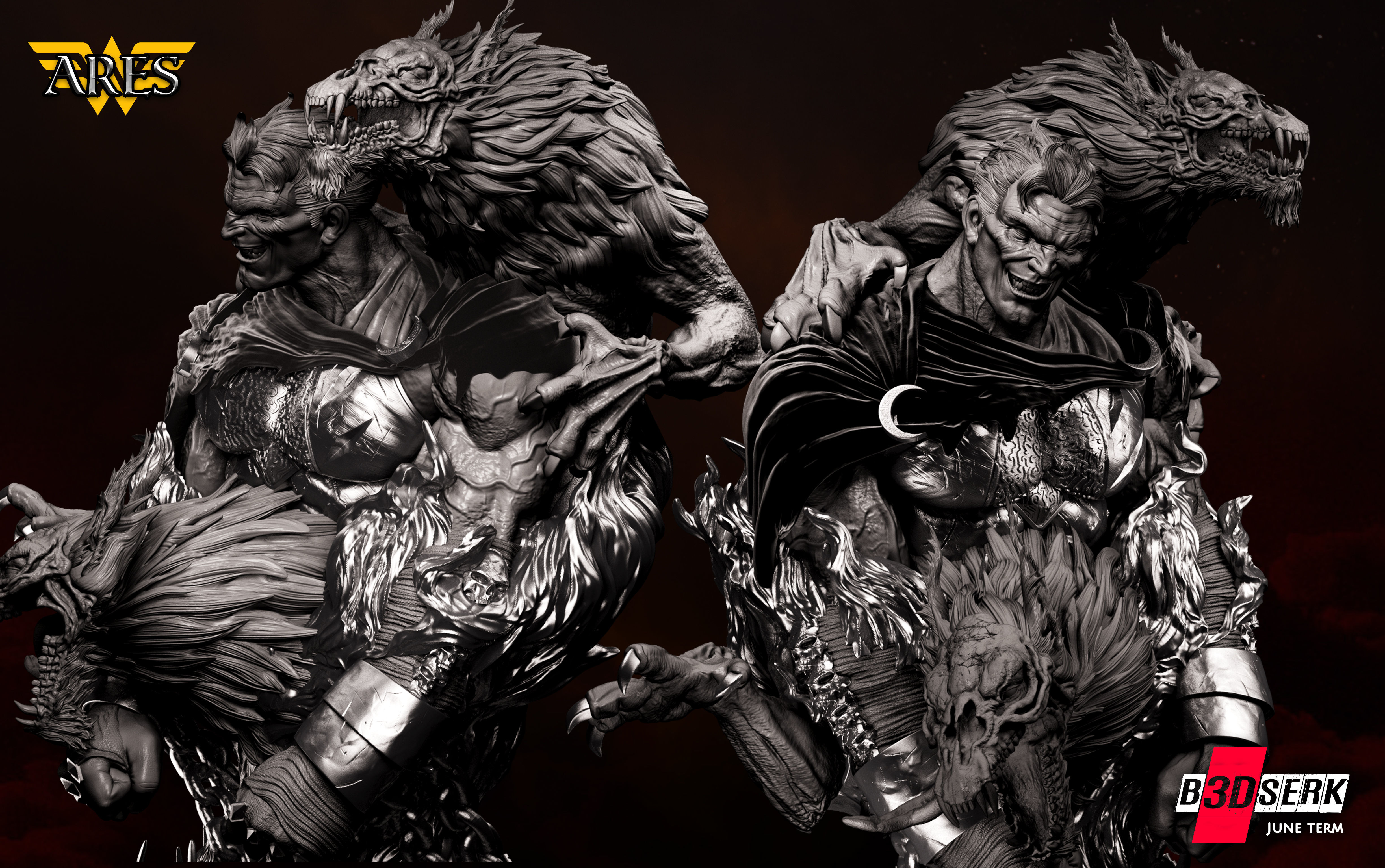 B3DSERK June term 2022 Ares Bust ready for printing 3D 3D print model_2