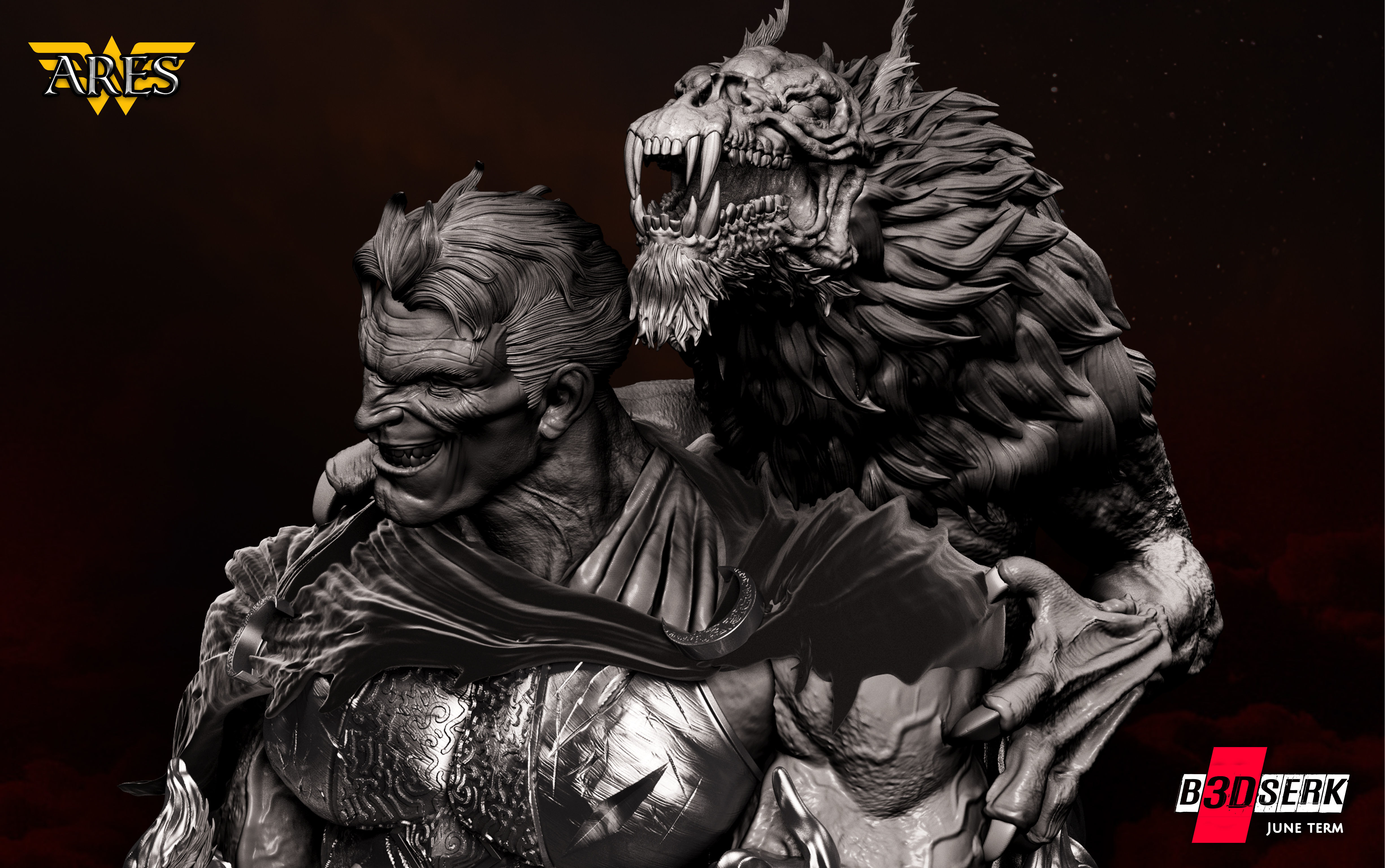 B3DSERK June term 2022 Ares Bust ready for printing 3D 3D print model_5