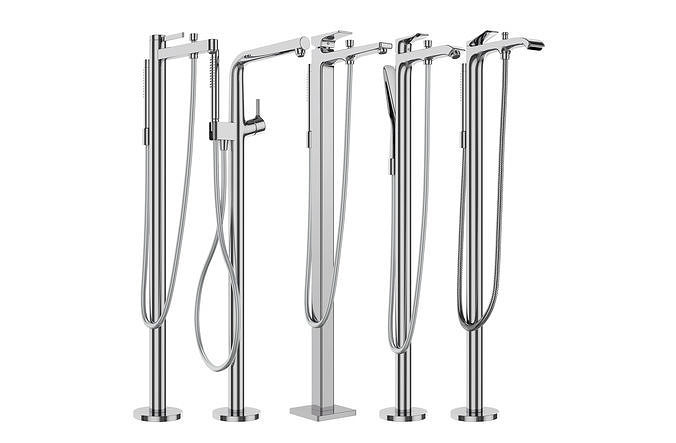 Free standing bath mixers Hansgrohe set 156 3D model