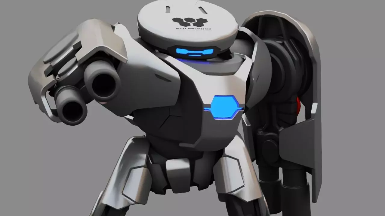 Combat DroidX250 rigged 3D model