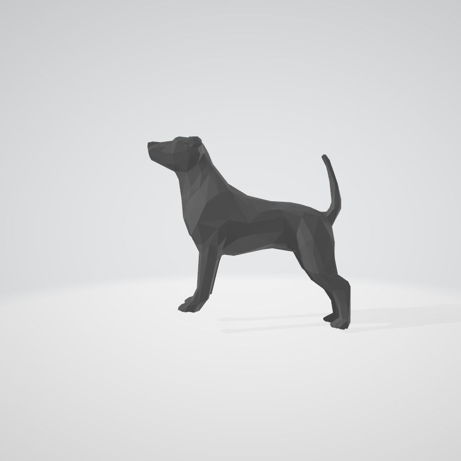 Dog Low Poly 3D model_2