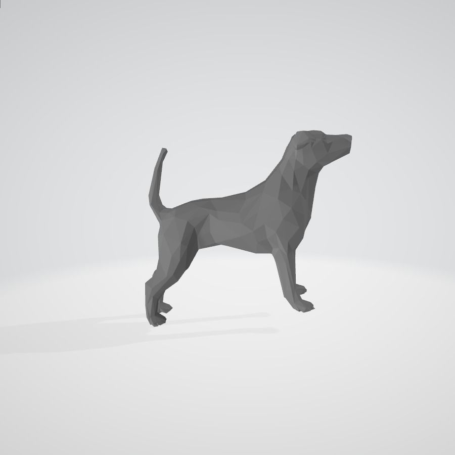Dog Low Poly 3D model_1