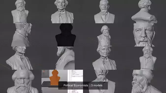 Political Economists  3D Model Collection
