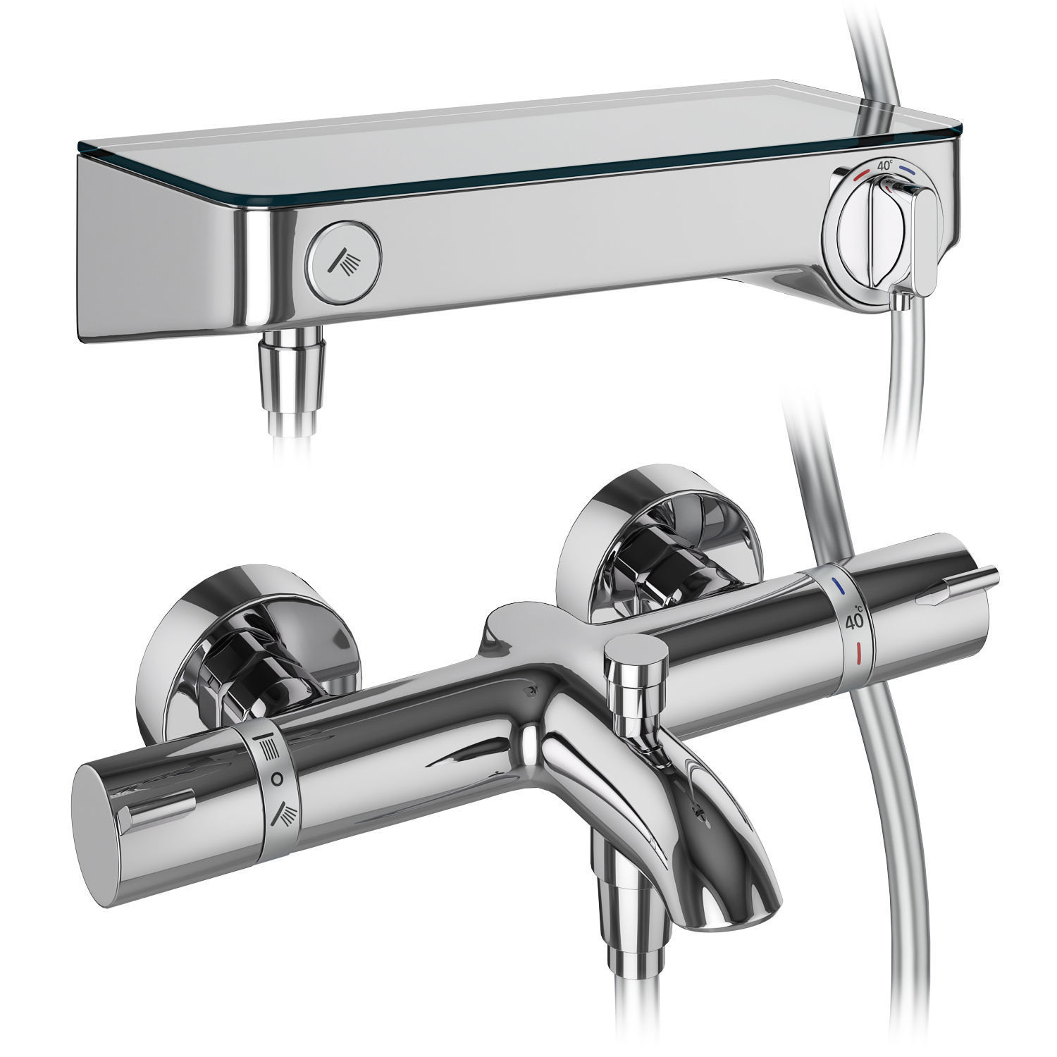 Faucets and shower systems Hansgrohe set 159 3D model_3