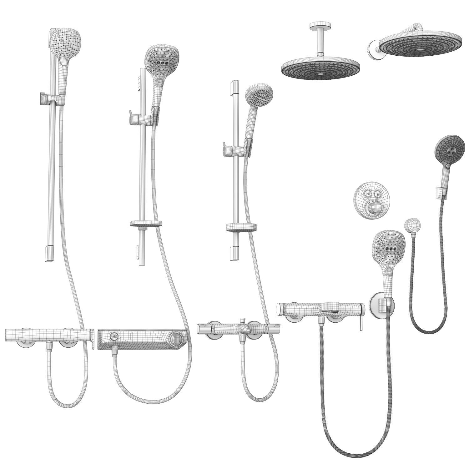 Faucets and shower systems Hansgrohe set 159 3D model_25