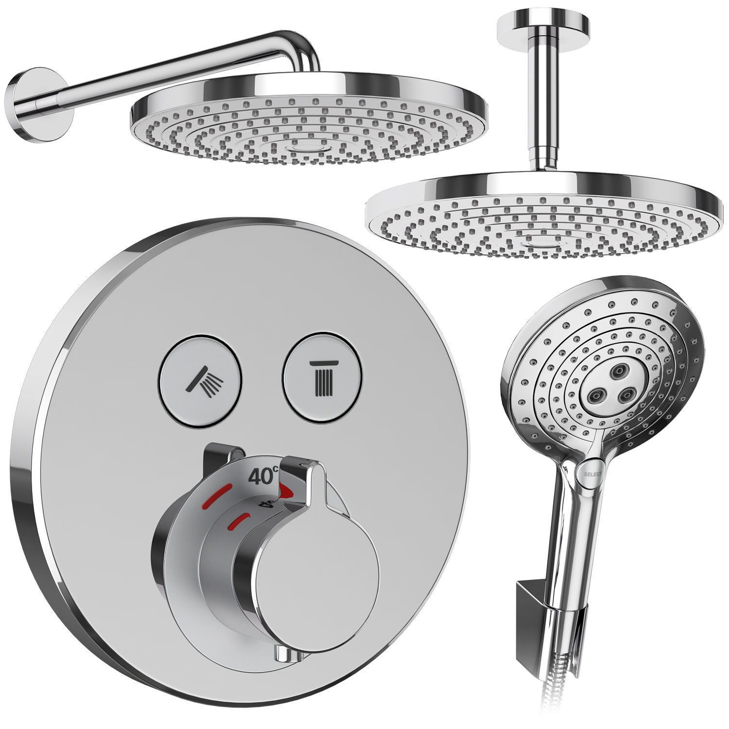 Faucets and shower systems Hansgrohe set 159 3D model_2