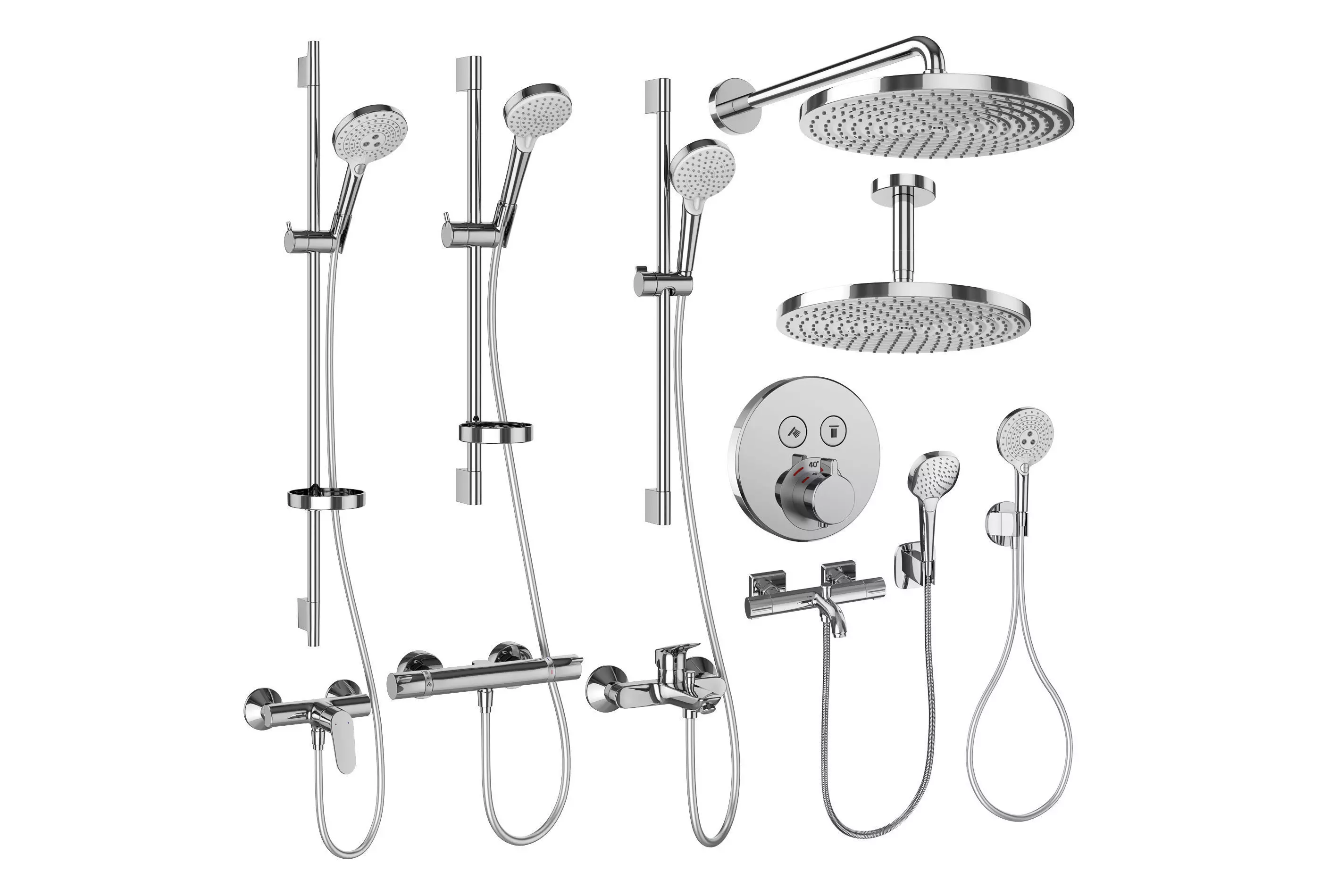Faucets and shower systems Hansgrohe set 160 3D model_0