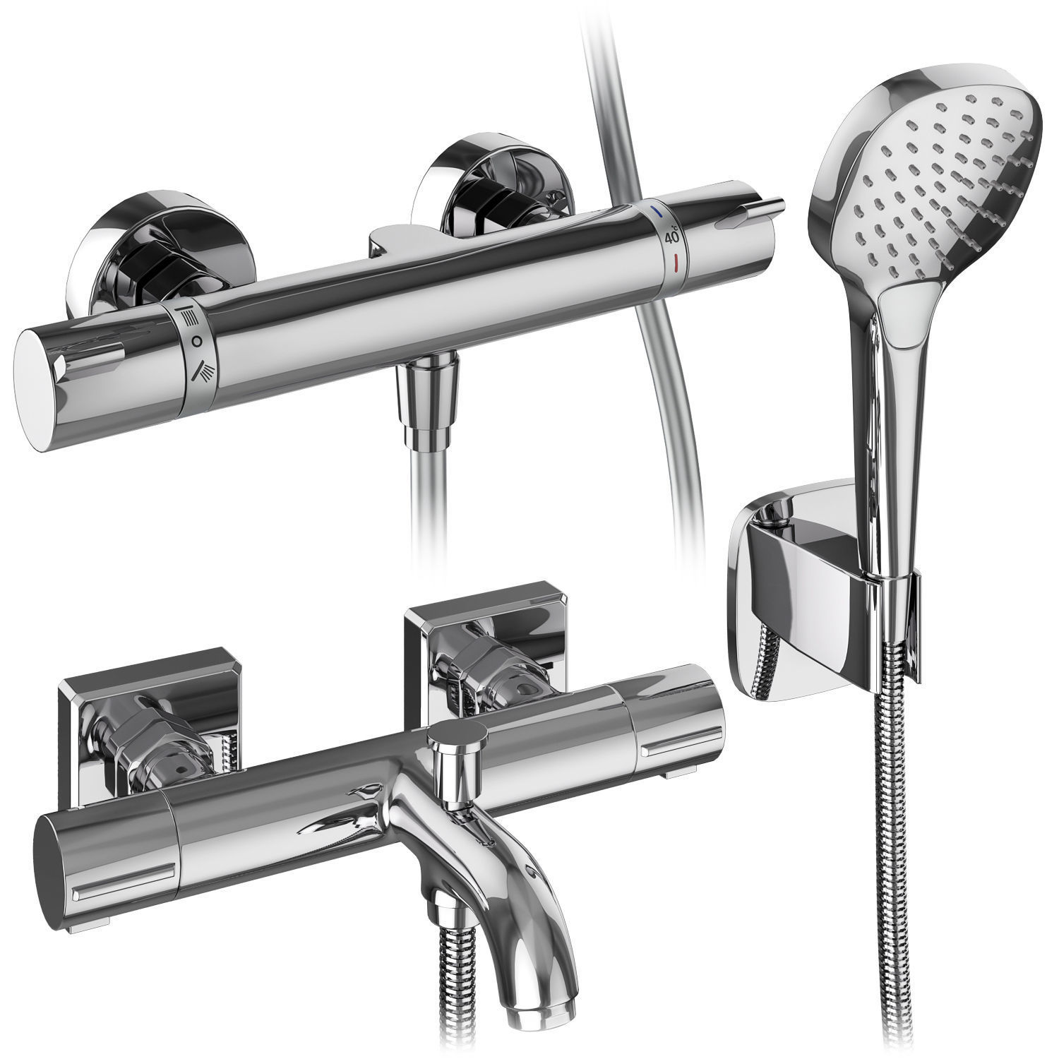 Faucets and shower systems Hansgrohe set 160 3D model_6