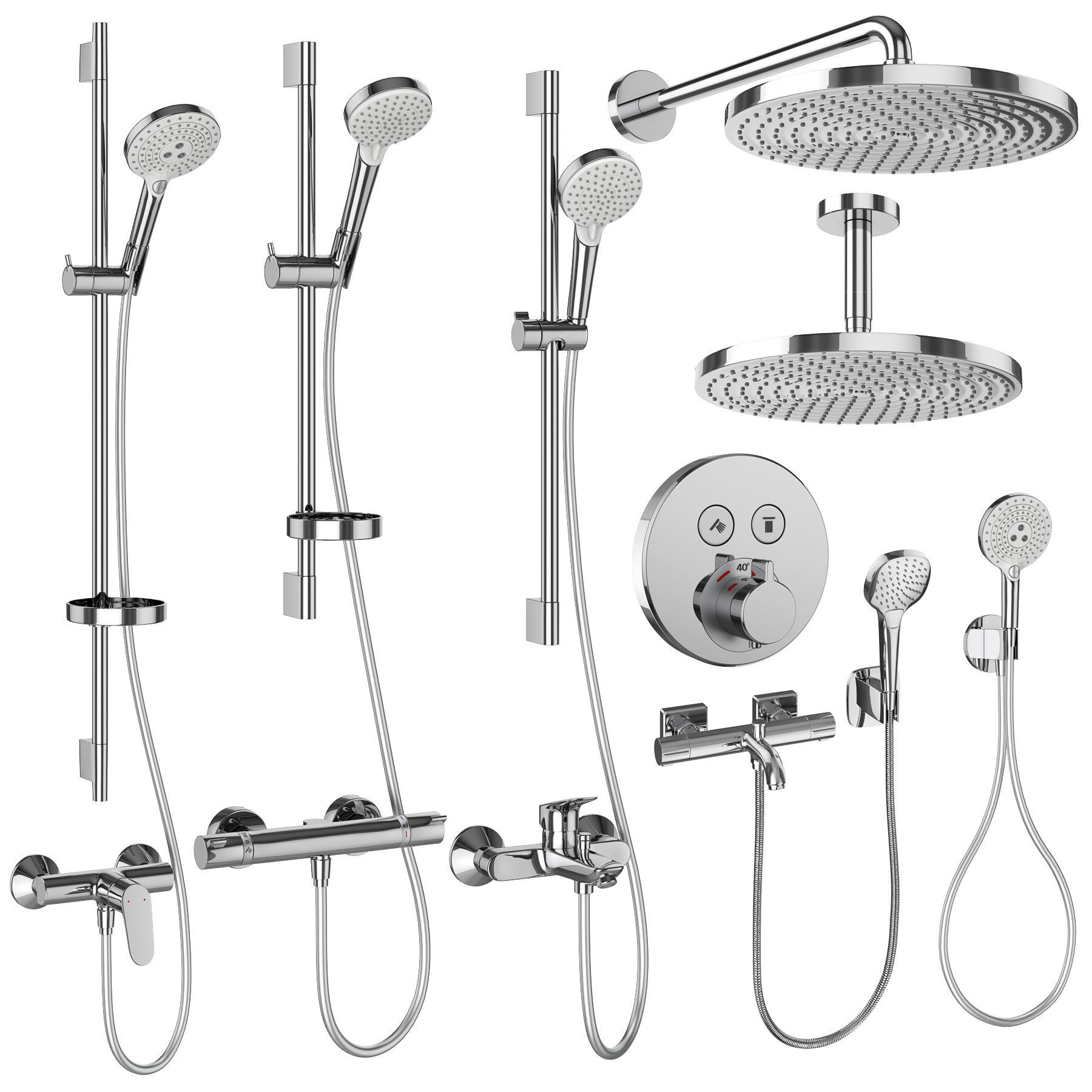 Faucets and shower systems Hansgrohe set 160 3D model_1