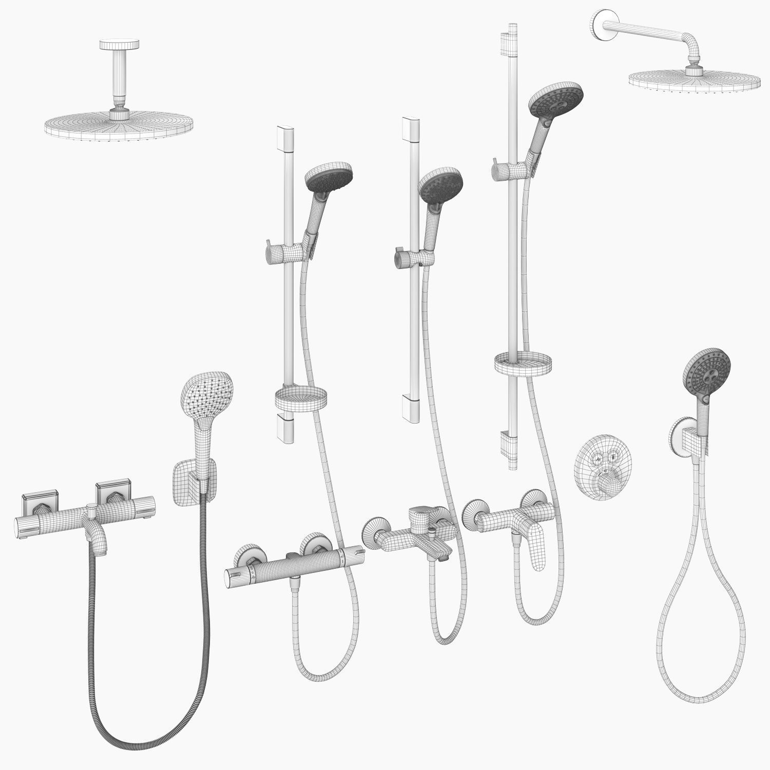 Faucets and shower systems Hansgrohe set 160 3D model_24