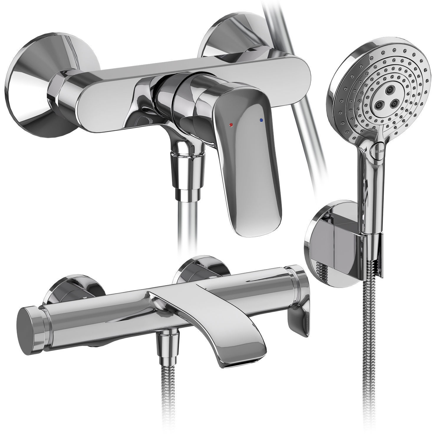 Faucets and shower systems Hansgrohe set 161 3D model_6