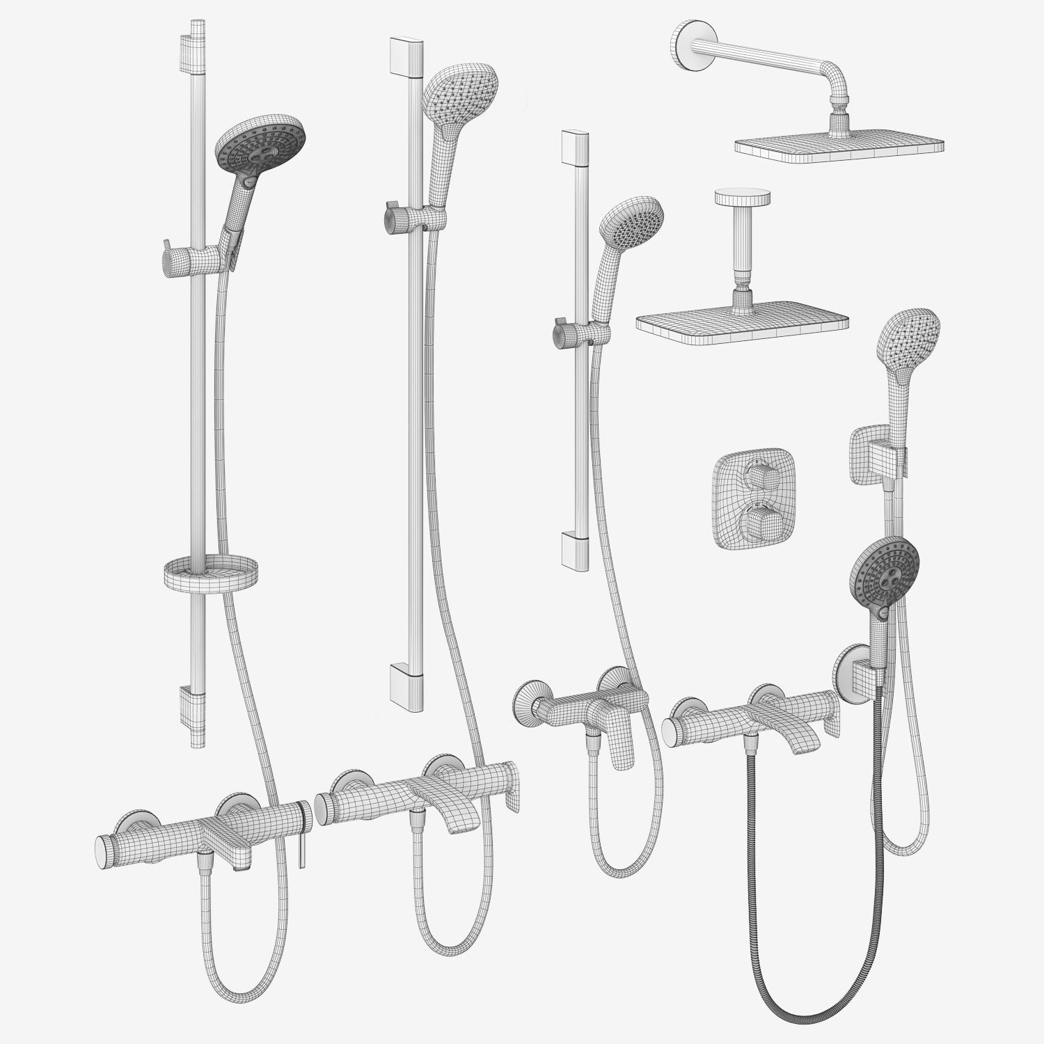 Faucets and shower systems Hansgrohe set 161 3D model_17